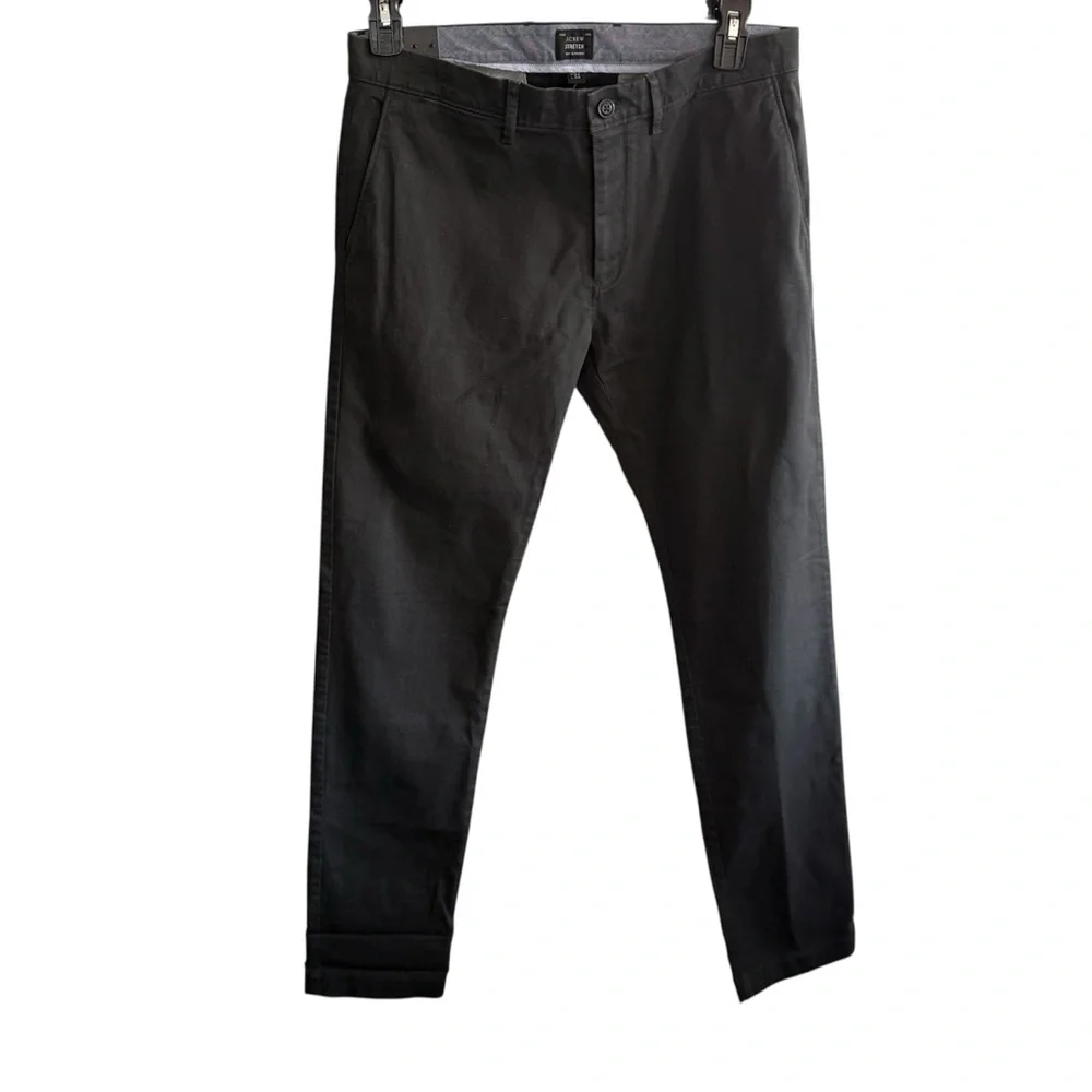 J. Crew Men 484 Slim-Fit Stretch Chino Pants Faded Black Straight Leg 32/34 NWT